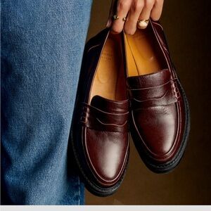 Sezane Albane Loafers - Burgundy
